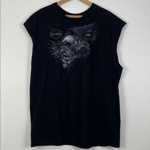 Harley-Davidson Men's 2XL Black T-Shirt Sleeveless Graphic Baltimore Ride Hard